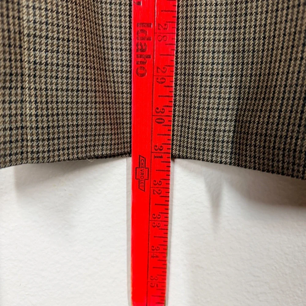 Lauren Ralph Lauren Blazer Men‎ 42R Brown Silk Wool Houndstooth Sport Coat